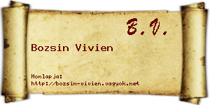 Bozsin Vivien névjegykártya